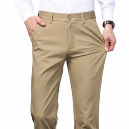 2023 Summer Busin Casual Suit Pants for Men Spring Autumn Male Formal Solid Silk Lg Dr Pants Baggy Office Trousers A57 M32O#
