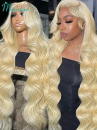 13x4 13x6 360 Transparent 613 Lace Frontal Wig Honey Blonde Colour Brazilian Remy Body Wave Lace Front Human Hair Wigs for Women 240314