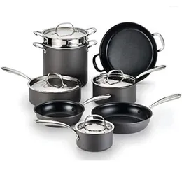 Cookware Sets Non-stick For Kitchen Utensils Set Dishwasher Safe Grey Pots Cooking Pot Frying Pan Accessories Dinner Kit