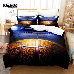 Set Basketball Bedding Set, 3Pcs Basketball Duvet Cover Set, Soft Comfortable Breathable Duvet Cover, For Bedroom Guest Room Decor Sheer Curtains