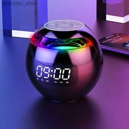 Desk Table Clocks Digital LED alarm clock TF/FM radio Bluetooth speaker circular bedside table night light Colour music playback table clock24327