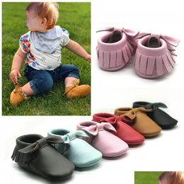 Athletic & Outdoor Newborn Baby Shoes Soft Sole Genuine Leather Slippers Toddler Firstwalker Bow Moccasins For Girls And Boys Walking Dhigk
