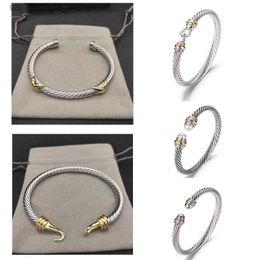 Charm Bracelets dy bracelet mens cable bracelets designer jewelry for woman man gold silver Pearl head cross cuff Bracelet armband luxury jewelrys men party christm