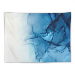 Tapestries Blue Tides - Alcohol Ink Painting Tapestry Decor For Room Decoration Bedroom Aesthetics