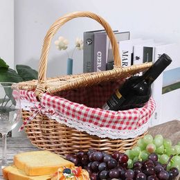 Storage Baskets Basket Woven er Flower Picnic Baskets Storage Wedding Girl Willow Handle Easter Handles Vegetable Garden Kitchen Decorative