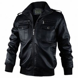 fi Motorcycle Faux Leather Jacket Men Windbreak Leather Jackets for Men Autumn Winter PU Leather Coat Man Outerwear Zip Up f4YV#