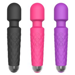 Female Vibrator G-Spot Sex Toy 20 Modes 8 Speeds Wand Massager Quiet Waterproof USB Rechargeable Vibrator Hand-Held Cordless Sex Toys Vibrator for Pleasure Adult Toy