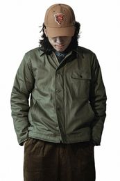 n Stock Naval A-2 Deck Jacket Winter Men's Sherpa Lined Coat Army Green l6lW#