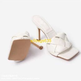 Lido Mule Sandals Botteg Veneta Slippers New European and American Internet Celebrity Woven Square Head Sandals Summer Fashion Sands for Wom have logo HBBO