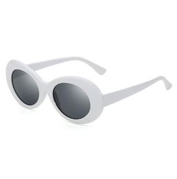 Clout goggle Kurt Cobain glasses oval sunglasses ladies trendy 2018 Vintage retro sunglasses Women039s white black eyewear 266O6382648