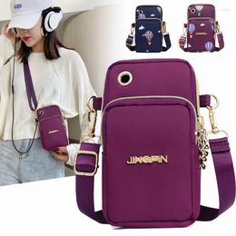 Bag Women Shoulder Fashion Pure Colour Nylon Mobile Phone Bags Outdoor Handbag Zipper Messenger Sac Main Femme