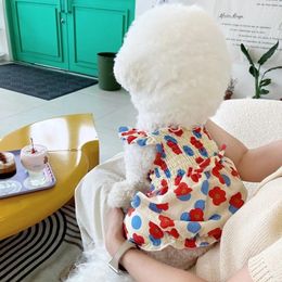 Dog Apparel Summer Thin Pet Princess Dress Cute Flower Puppy Cat Clothes Bichon Yorkshire Small Breathable