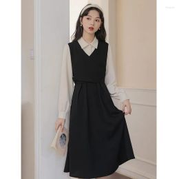 Basic Casual Dresses Autumn Poo Led Cross Button Render Spelling To Accept Waist Long Sleeve With The Tie Dress Drop Delivery Apparel Oteio
