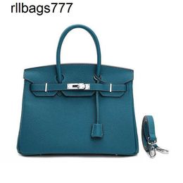 Top Genuine Leather Handbag Bk Layer Cowhide Silver Buckle Bag Fashion Lychee Pattern Women's One Shoulder Messenger Tote