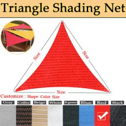 Nets Customize HiQuality Red Triangle Sunshade Net Outdoor Canopy Garden Patio Pool Shades Sail Amusement Park Awning