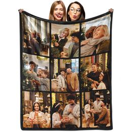 Custom Blanket with Picture Customized Photo Blankets Personalized Birthday Gifts for Women Mother in Law Grandma Family Anniversary