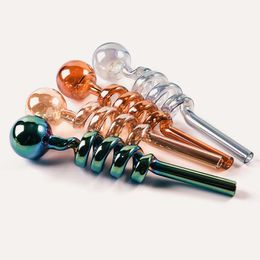 Newest Glass Oil Burner Pipes Bubble Tube Dab Rigs Colourful Hand Portable Water Bong Tobacco Tool Pipes SW134