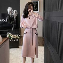 Autumn Outfit Paired with A Whole of Fashionable and Trendy Styles. This Year's Popular Casual Sports Hoodie, Half Length Skirt, Two Piece Set for Women