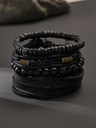 4st/Set Men minimalistiska pärlstav armband punk höftpopstil