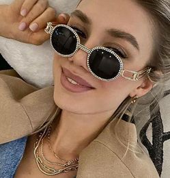 2021 Metal diamond sunglasses women fashion Vintage steampunk round chain uv400 Eye eyeglasses sun glasses8224819