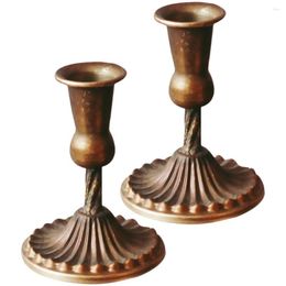 Candle Holders 2 Pcs Wrought Iron Wedding Table Decorations Decorative Stand Household