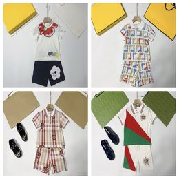 New summer clothing set designer brand polo cotton short-sleeved clothing set baby boys clothing size 90cm-150cm h1