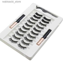 False Eyelashes Magnetic eyelash kit with eyeliner natural thick eyelash extension reusable false eyelash makeup tool TSLM124327