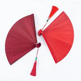 Decorative Figurines Folding Fan Chinese Style Full Bamboo Female Hanfu Classical Cheongsam Dance Gift Printing And Dyeing Technology