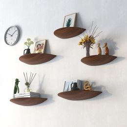 Racks Wooden Semicircle Wall Shelf Background Wall Hanging Projector Display Stand Storage Organisation Suspension Home Decoration