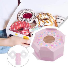 Gift Wrap 20Pcs Donut Candy Box Sweet Chocolate Pink/Champagne Paper Theme Party Wedding Favor Kids Gifts Supplies