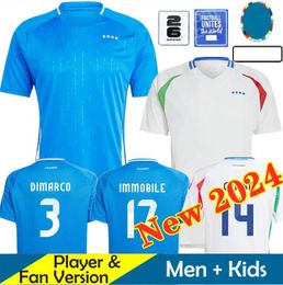 Italia FANS Player Euro Cup 2024 BONUCCI soccer Jerses JORGINHO INSIGNE VERRATTI FOOTBALL SHIRTS CHIESA BARELLA CHIELLINI PELLEGRINI ItalyS Men kids kit Jerses