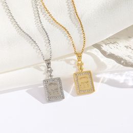 20style Classic Brand Designer Double Letter Pendant Necklaces Simple Gold Plated Crysatl Pearl Rhinestone Sweater Newklace Wedding Party Jewerlry