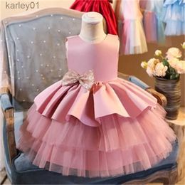 Girl's Dresses Kids Dress for Girls 1-5 Yrs Baby Princess Dresses Birthday Party 2024 Summer Sleeveless Costume Baby Girls Weddings Prom Gowns yq240327