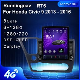 9.7" New Android For Honda Civic 9 2013-2016 Tesla Type Car DVD Radio Multimedia Video Player Navigation GPS RDS No Dvd CarPlay & Android Auto Steering Wheel Control