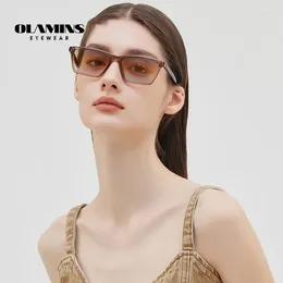 Sunglasses OLAMINS Fashion Trend Women's TR Frame Glasses HD Nylon Small Square Narrow Sheet Leg 6207