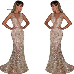 Casual Dresses 2024 Full Sequin Dress Sexy Sleeveless Deep V Paillette Long Bodycon Elegant Midi