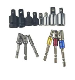 7Pcs Socket Adapter Drill BIts Set Hex Shank 14quot 38quot 12quot Impact Driver Tool 14 38 12 Ratchet Wrench Sleeve Wr6360707