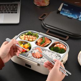 Dinnerware Electric Heated Lunch Box Insulation Bento Stainless Steel Heater Portable Microwae Heating Container 50W