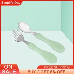 Forks Childrens Training Spoon Tableware Tray Bowl Fork Silicone Toy Feeding Cartoon Suit