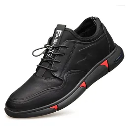 Casual Shoes Genuine Leather Men's Flats Driving For Men 6cm Height Increased Sneakers