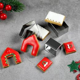 Baking Moulds 3Pcs/Set Mini House Cookie Cutters DIY Stainless Steel Gingerbread Fondant Biscuit Cutter Cake Tool