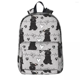 Backpack Love Black Miniature Schnauzer Backpacks Boy Girl Bookbag Students School Bag Cartoon Kids Rucksack Laptop Shoulder