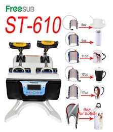 Printers Sub 6 In1 Double Station Mug Press Machine Sublimation Heat For 6oz 9oz 11oz 12oz 17oz Cups Bottles Print1302302