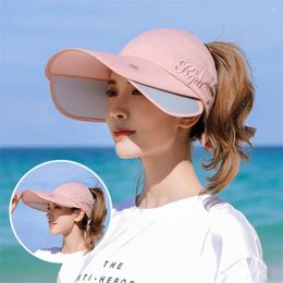 Wide Brim Hats Ultraviolet-proof Empty Top Hat Scalable Sunscreen And Shading Breathable Anti-Sun Beach