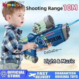 Gun Toys Automatic electric water gun with charging light continuous shooting summer party game childrens space splashing toy240327