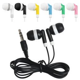 Wired Headphones Disposable 3.5mm In Ear Earphone Stereo Music Earbuds for School Classroom Library Hospital