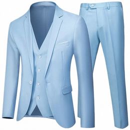 busin Suit Jacket Coat Blazers Trousers Waistcoat Men's Wedding Three Pieces Pants Vest Large Size Profial Suits I66Q#