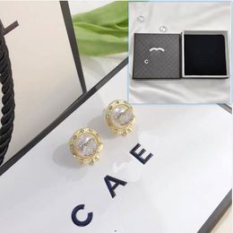 Designer'S Classic Circular Design With Gold Plated Earrings High Quality Jewellery Paired With Diamonds Designed With Boxes For Charming Girls Birthday Party