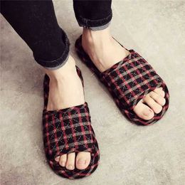 Slippers Slippers Pure Coon fabric Clot suspension rod slider wooden floor tile silent indoor soft for women all season H240326JCZL