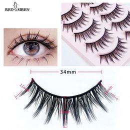 False Eyelashes Korean Makeup 5 Pairs Soft Natural Anime Manga Lashes